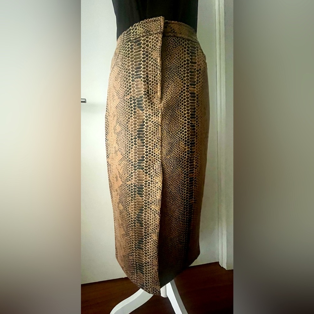 Nicole Miller Snake Print Midi Skirt, size 6